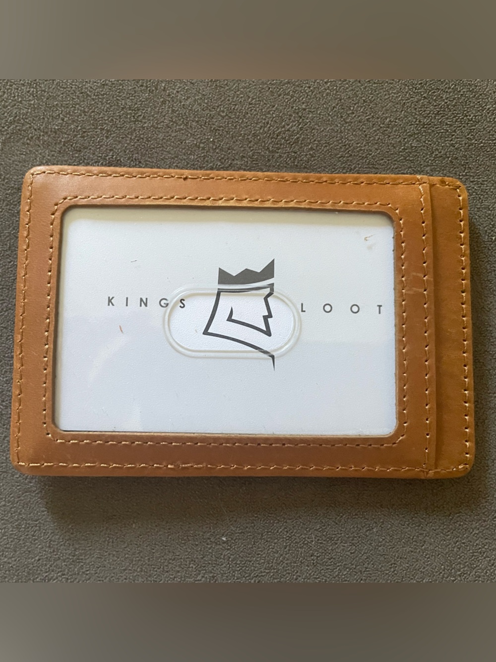Tan Leather ID Card Holder